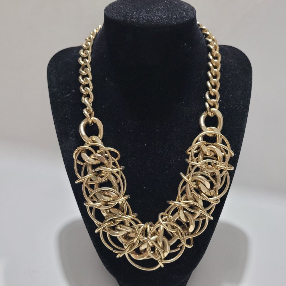 Vintage Like Fashion Napier Chain Infinity Circle Metal Necklace